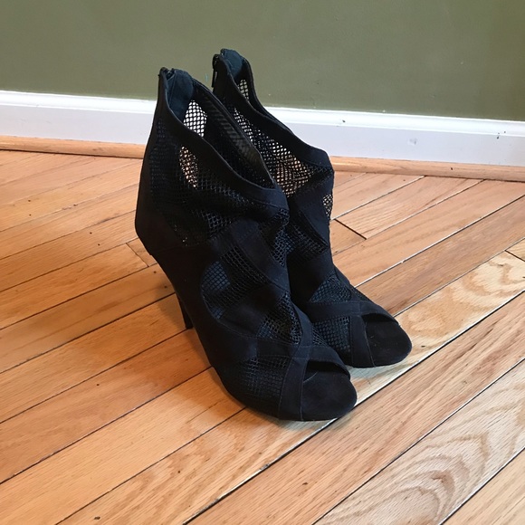 DOTS Netted Faux Suede Peep Toe Sandals Sz 10 - Picture 3 of 6